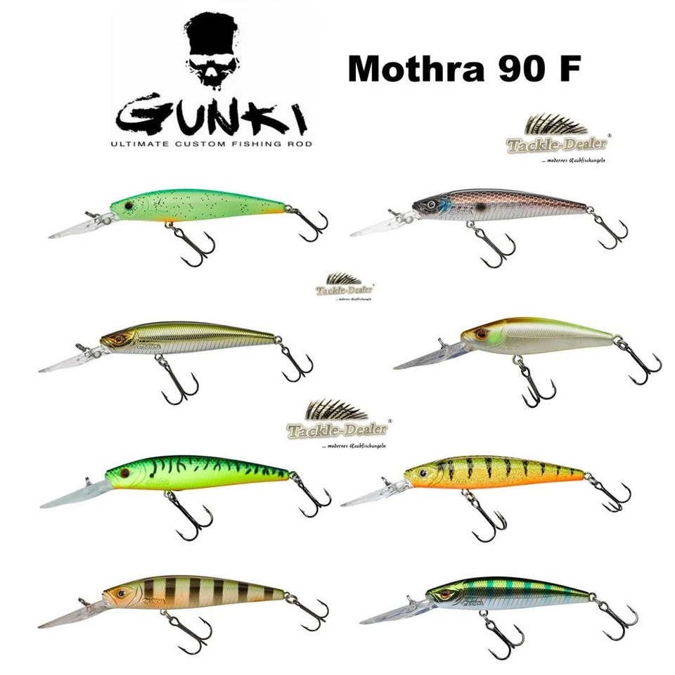 Gunki Mothra 90 F 9cm 12,5g Kunstköder Schwimmend Barsch Zander Wobbler - Bild 1 von 1