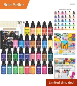 Kerzenfarbe Flüssig 30 Farben Wachsfarbe Set für Kerzenherstellung, sicher, e... - Bild 1 von 9