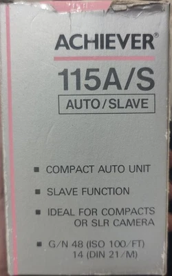 Achiever 115a/S AUTO Flash Unit For Film Camera Vintage EUC IOB - Image 1 of 4