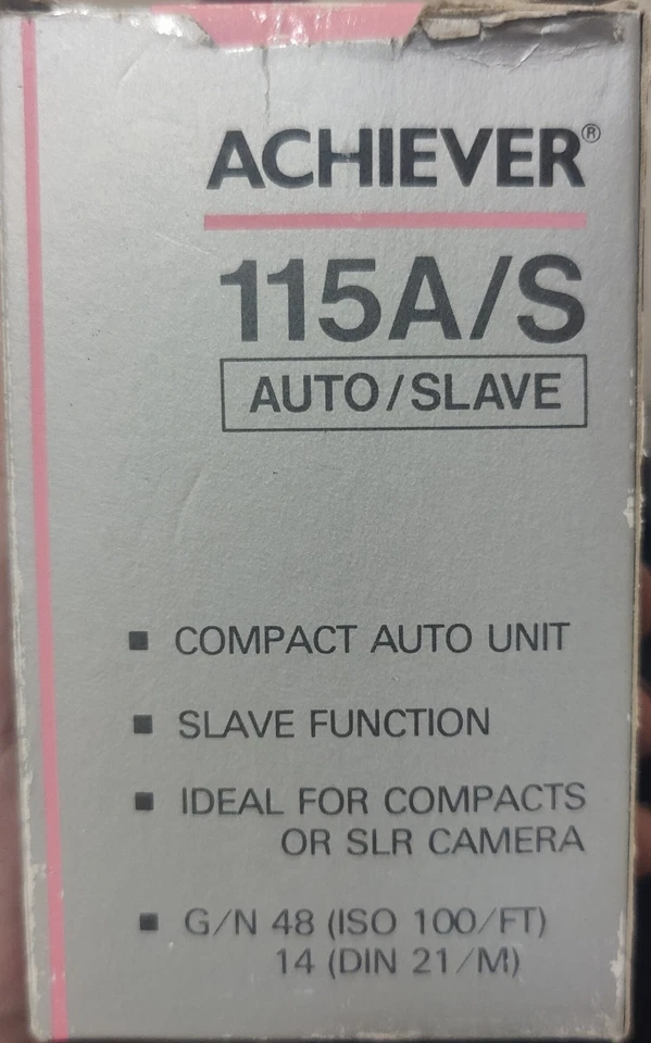 Achiever 115a/S AUTO Flash Unit For Film Camera Vintage EUC IOB - Image 1 of 4