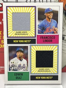 2025 TOPPS HERITAGE - Lindor / Diaz #DPMCR-LD Dual Player MLB Collection Relic - Picture 1 of 4