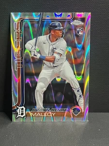 2025 Topps Chrome Raywave Refractor RC Justyn-Henry Malloy Detroit Tigers! - Picture 1 of 2