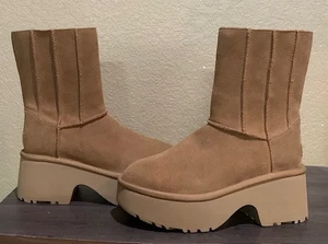 UGG Classic Twin Seam New Heights women's chestnut suede platform boots size 12 - Picture 1 of 5