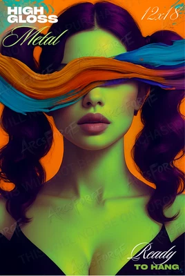 🎨 Abstract Metal Poster Brushstrokes Color Girl Portrait – HD Metal Print 12×18 - Image 1 of 4
