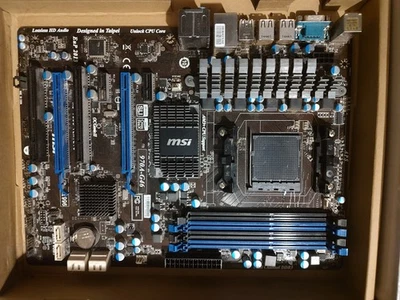 Placa madre MSI 970A-G46 AM3+, con enfriador de CPU y manual en stock, funciona muy bien Foto 1 de 4