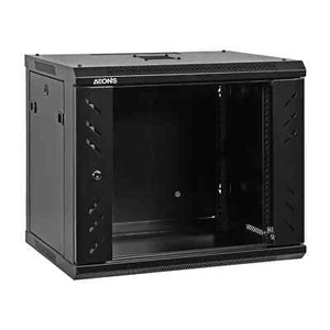 9U 19" Wall-Mount Cabinet Glass Door 15.5" Depth Flat Box - Picture 1 of 1
