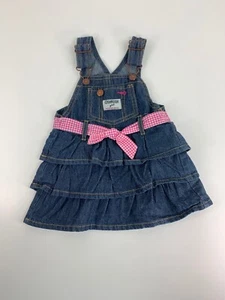 Niñas OSHKOSH Denim Babero Overall Vestbak Falda -Talla 12 M Denim Falda en Niveles - Imagen 1 de 10