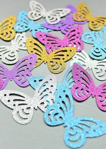 TARJETAS DE MARIPOSAS BRILLANTES HACIENDO FORMAS ARTESANALES ADORNOS ÁLBUM DE RECORTES x 15 - Imagen 1 de 1
