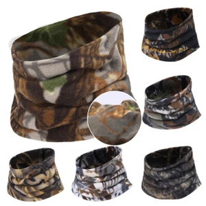 Men's Women's Camo Warmer Neck Gaiter Winter Fleece Face Mask Cover Camo Scarfs - Picture 1 of 45