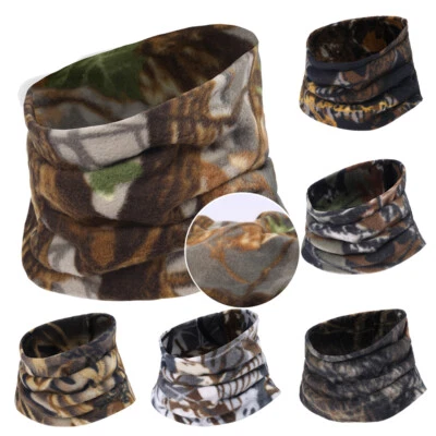 Men's Women's Camo Warmer Neck Gaiter Winter Fleece Face Mask Cover Camo Scarfs - Image 1 of 4