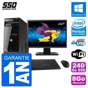 PC Tour HP Pro 3400 MT Ecran 22" Pentium G630 RAM 8Go SSD 240Go Windows 10 Wifi - Imagen 1 de 9