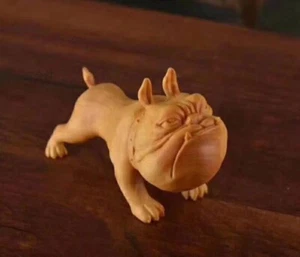 New Bulldog China Thuja-wood Hand Engraving Plaything - Picture 1 of 3