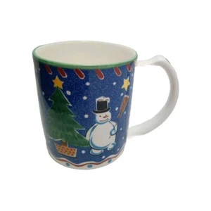 Mikasa Christmas Glow Christmas Trees & Reindeer DW108 Mug Vtg - Picture 1 of 8