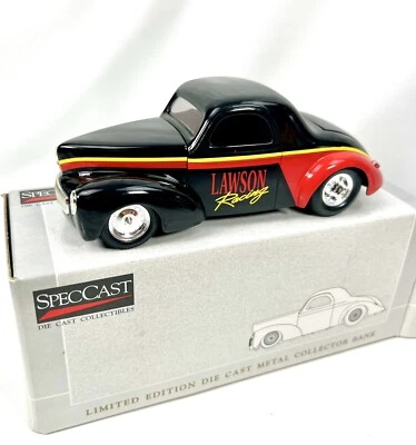 Speccast Lawson Racing 1941 Willys Coupe Street Rod  Car Bank New In Box - Image 1 of 4