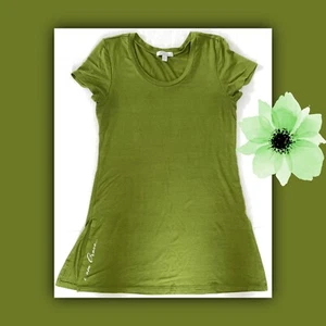 illuminative women’s Small Tunic Top Shirt Short Sleeve i am brave…Bright Green! - Picture 1 of 7