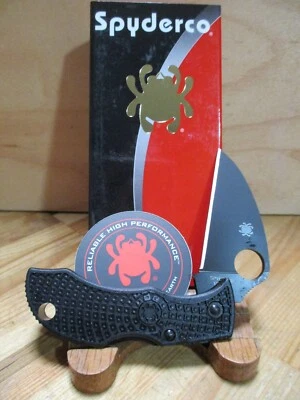NIB Spyderco Seki City Japan ManBug Black Wharncliffe Knife - VG-10 - MBKWPBK - Image 1 of 4