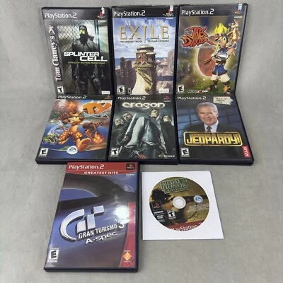 Playstation 2 PS2 Juego Lote de 8 Grand Turismo 3, Jak & Daxter, Eragon, Myst 3 Foto 1 de 4