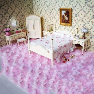 1:12 Puppenhaus Miniatur weiß romantisch Holz Schlafzimmer Möbel 6tlg Set