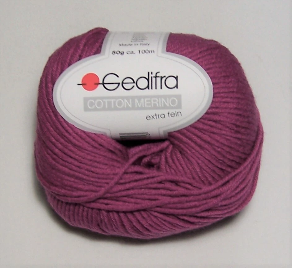 Lot of 10 balls Gedifra COTTON MERINO machine washable worsted yarn 6245 MAGENTA - Image 1 of 1