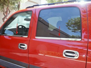 1999-2006 Chevy Crew Cab 4 door 4PC Window Sill Trim Stainless Steel Overlay - Picture 1 of 1