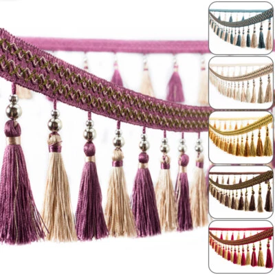 Tassel Fringe Lace Edging Trim Sewing Curtain Cushion Ribbon Upholstery By Metre - Image 1 of 4