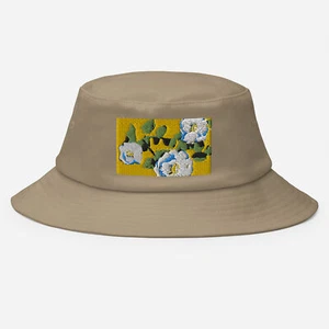 Bucket Hat "White Floral" Embroidered Bucket Hat - Picture 1 of 10
