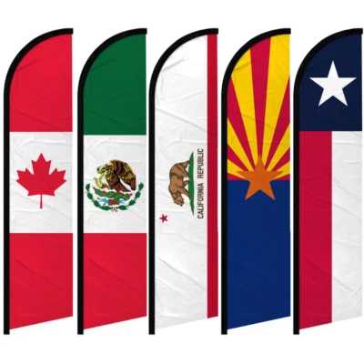 State Country Windless Advertising Swooper Flag California UK Canada - Image 1 of 2