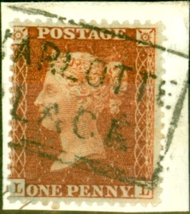 GB 1854 1d Red-Brown SG29 Fine Used 'Charlotte Place' Scottish Boxed Cancel - Picture 1 of 1