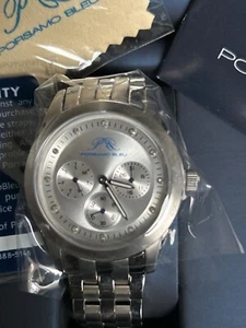 Porsamo Bleu Women's Diana Diamond and Silver Tone Bracelet Watch, 741 A0038 NIB - Picture 1 of 5