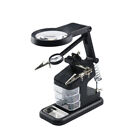 LED Desk Lamp Magnifying Magnifier Glass With Light Stand Clamp For Repair Read