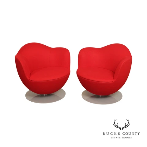 Italian Mid Century Modern Style Pair of 'Dalia' Lounge Armchairs Cover