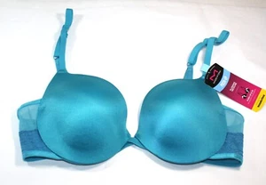 NWT MAIDENFORM PUSH UP and IN bra wonderbra plunging neckline  AQUA dm9900 34C - Picture 1 of 6