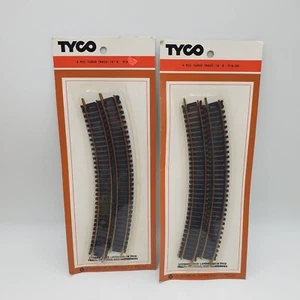 (2) NEW Vintage Tyco HO Scale 18" Radius Curve # 918 Brass Track 4PCS 1976 - Picture 1 of 2