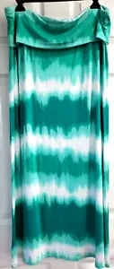NWT a.n.a. Maxi Skirt Size PXL Pull-On style Green Tie Dye Stretch Lightweight - Picture 1 of 4