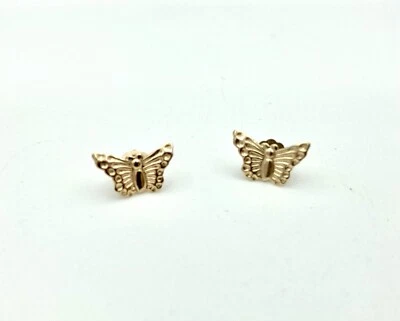 Beautiful 14k Gold Butterfly Stud Earrings - 0.5 Grams - Image 1 of 4