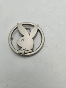 Vintage Playboy Bunny Gold Pewter Belt Buckle With Rhinestone Eye RARE HTF - Picture 1 of 5