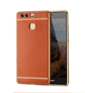 Huawei P8 Lite 2017 Hülle Case Handy Cover Schutz Tasche Schutzhülle Etuis Braun - Zdjęcie 1 z 4