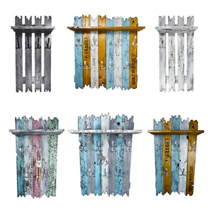 Garderobe Wand Holz Metall Haken Schlüsselbrett handgefertigt massiv shabby chic - Bild 1 von 46
