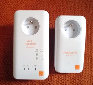 1 CPL Orange Wi-Fi Extender 500 Mbps + 1 Liveplug HD 500Mbts - Afbeelding 1 van 2