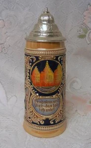 Taza Stein de cerveza con tapa Gerz German Cities de colección - Imagen 1 de 1