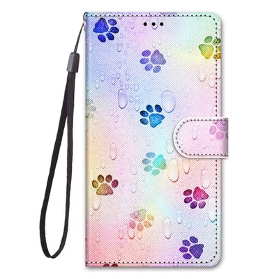 Footprint Wallet Cover Case For S25 S24 17 16 Xiaomi Redmi Realme Motorola OPPO - Image 1 of 4