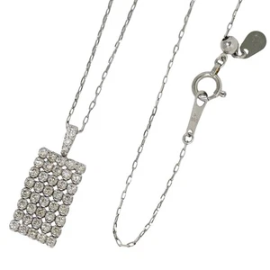 Collar colgante de diamantes de 0,50 quilates Pt900 Pt850 platino 43 cm 2,2 g - Imagen 1 de 9