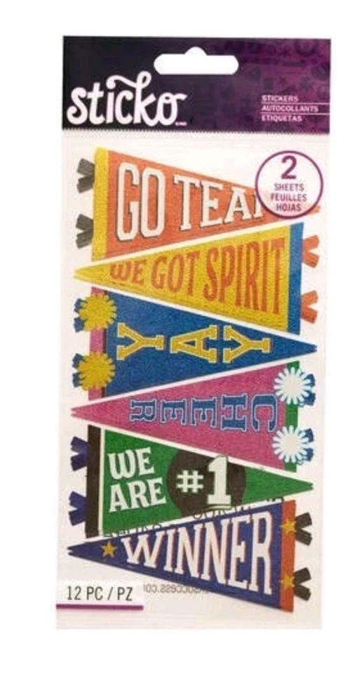 Calcomanías School High College Spirit Banderines Go Team Cheer #1 ganador Yay Sticko Foto 1 de 1