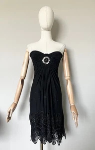 Sky Brand Damen Gr. Small trägerloses Minikleid bestickt Häkelösen sexy - Bild 1 von 19