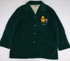Giacca velluto a coste vintage anni 90 Disney Winnie The Pooh Piglet foderata stampa cartone animato L - Foto 1 di 6