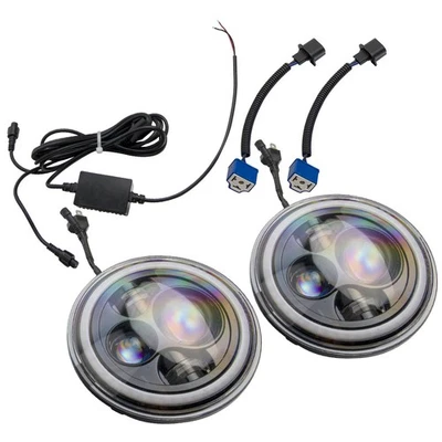 7 英寸 LED 车头灯适用于吉普牧马人 JK TJ LJ CJ7 1976 - 2014 年高低光束 — 第 1/4 张图片