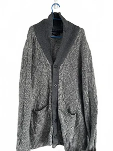 Mens banana republic chunky cable knit cardigan made of Italian yarn XL - Picture 1 of 15