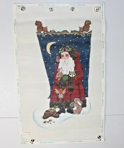 Needlepoint hand painted Santa Clause and Wildlife. . 14 Mesh 16"x 26" - Picture 1 of 4