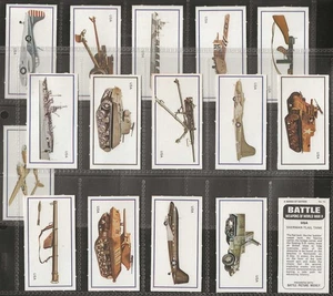 BATTLE PICTURE CARDS-FULL SET- WEAPONS OF WORLD WAR II 1975 (USA 16 CARDS) - Picture 1 of 4