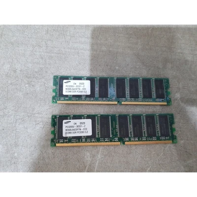 Lot of 2 Samsung M368L6423FTN-CCC Desktop Memory 512MB DDR PC3200 CL3 400MHz - Image 1 of 4